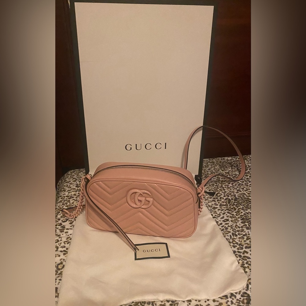 Gucci GG Marmont Small Matelasse Leather Crossbody Camera Bag